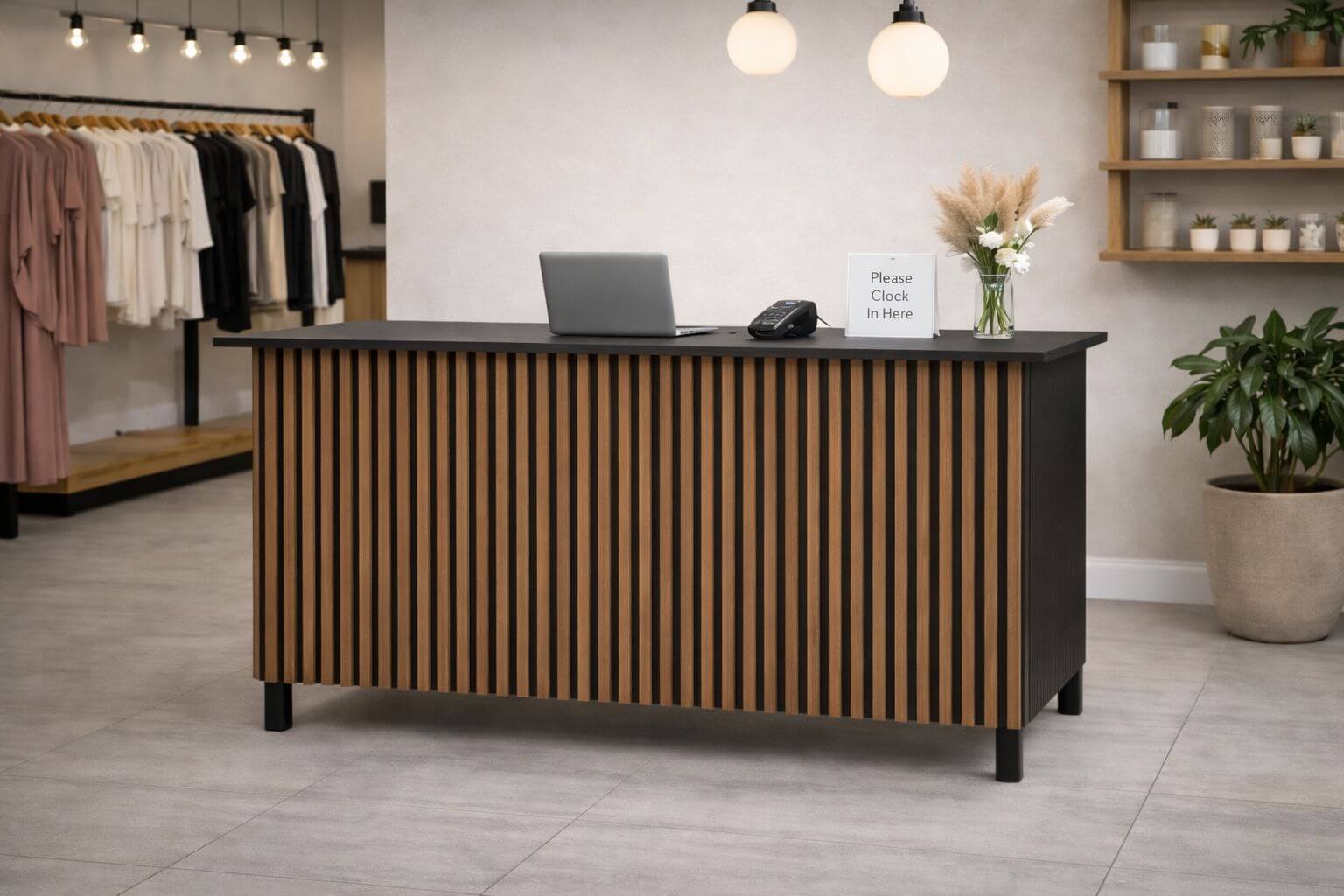 Wooden Panel Desk in Walnut Brown