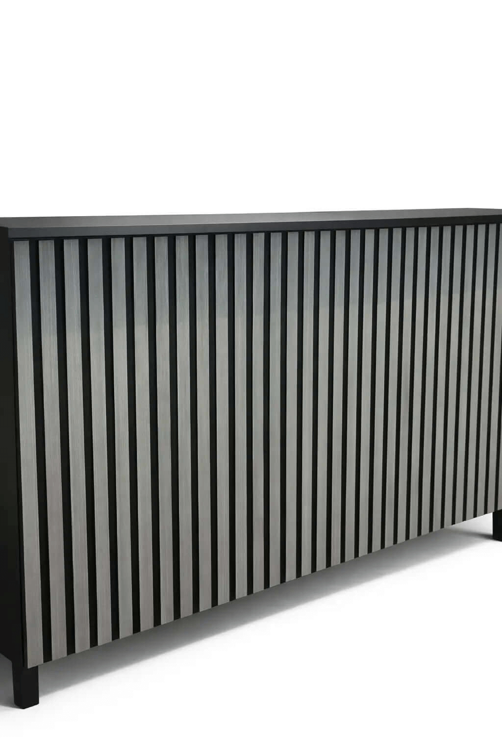 Grey wooden panel table- front view